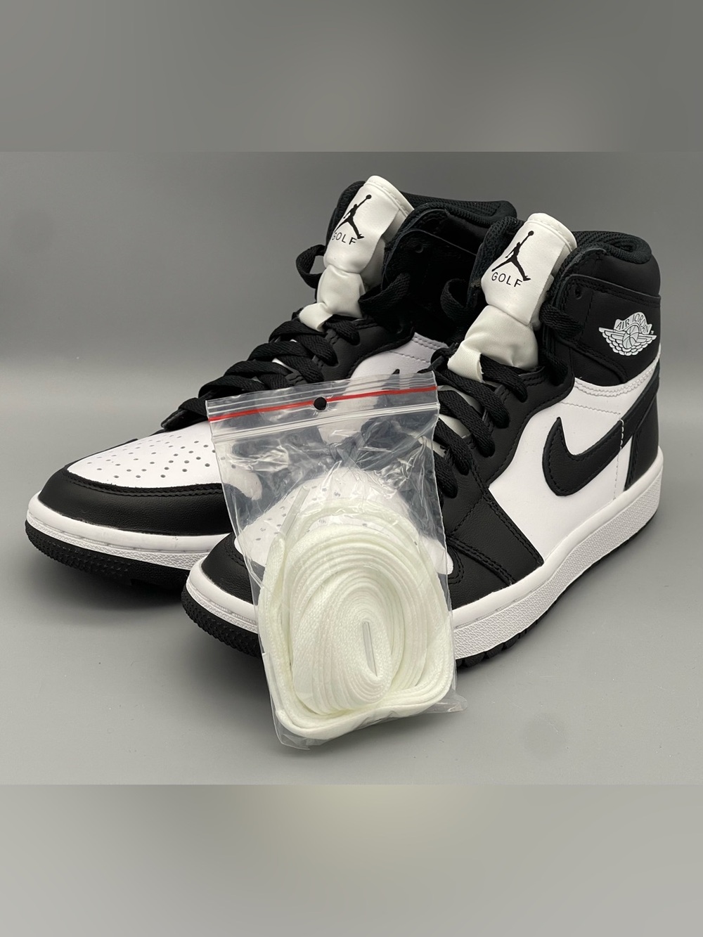Nike Air Jordan 1 High Panda Golf Shoes Black White DQ0660-101 Mens Size 6.5 NEW